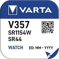 Элемент питания  VARTA Watch 357 SR44W Silver 1,55V Bl.1