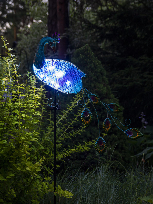 Садовый фонарь"Сияющий павлин " на солнечной батарее, металл - фото 3 - id-p225206552