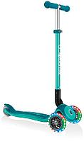 Трёхколёсный самокат Globber Primo Foldable Plus Lights | Emerald Green 439-107