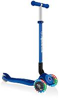 Трёхколёсный самокат Globber Primo Foldable Plus Lights | Navy Blue 439-100