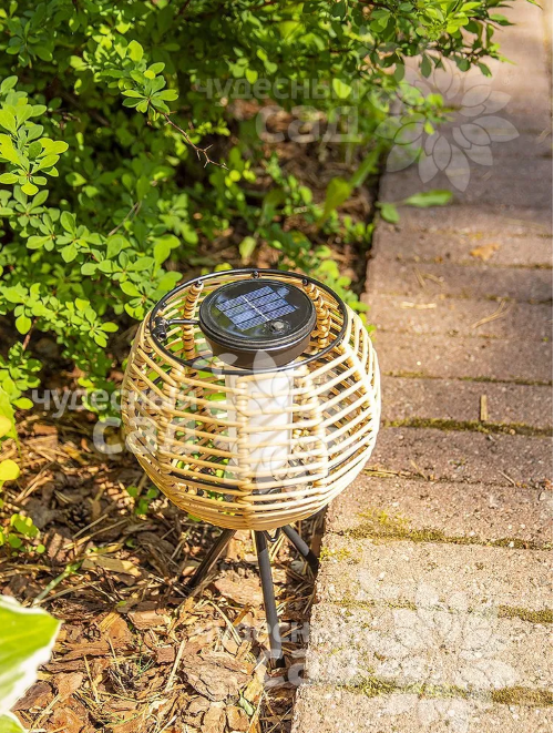 Фонарь садовый уличный / светильник декоративный на солнечной батарее "Мальдивы" ротанг ЧУДЕСНЫЙ САД - фото 7 - id-p225206646