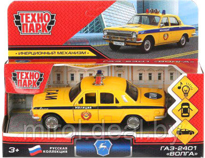 Автомобиль игрушечный Технопарк ГАЗ-2104 Волга Полиция / 2401-12SLPOL-YE - фото 6 - id-p225206854