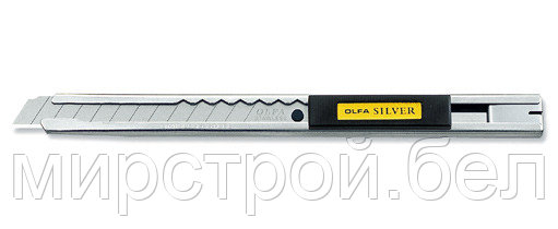 Нож OLFA с выдвижным лезвием и корпусом из нержавеющей стали 9 мм OLFA - фото 2 - id-p225207076