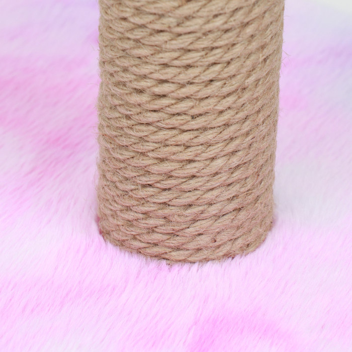 Столбик-когтеточка с лежаком, 35 х 35 х 50 см, розово-белая - фото 4 - id-p225208694