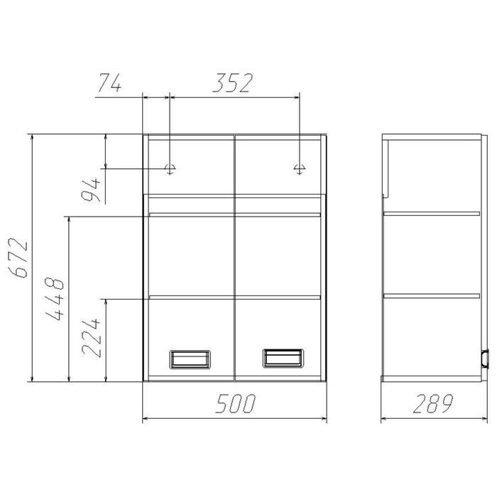 Шкаф для ванной комнаты "Cube - 2 50" - фото 3 - id-p225212402