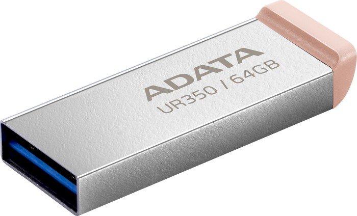 USB Flash ADATA UR350 64GB UR350-64G-RSR/BG (серебристый/коричневый) - фото 4 - id-p225212662