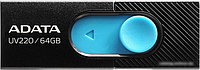 USB Flash A-Data UV220 64GB (черный/голубой)
