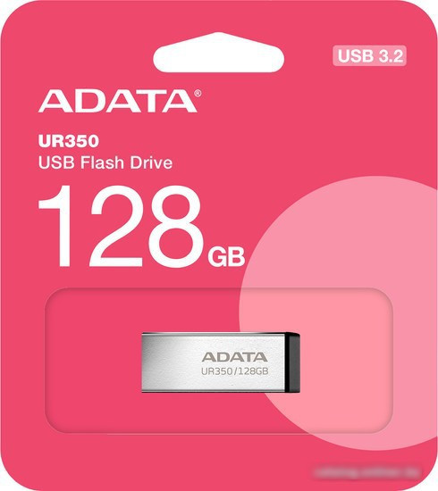 USB Flash ADATA UR350 128GB UR350-128G-RSR/BK (серебристый/черный) - фото 1 - id-p225212665