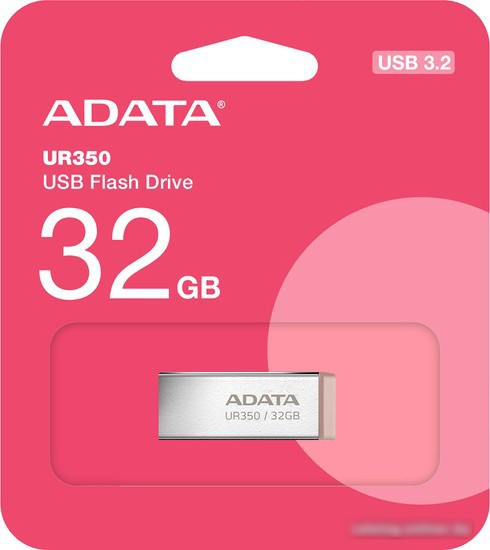 USB Flash ADATA UR350 32GB UR350-32G-RSR/BG (серебристый/коричневый) - фото 1 - id-p225212666