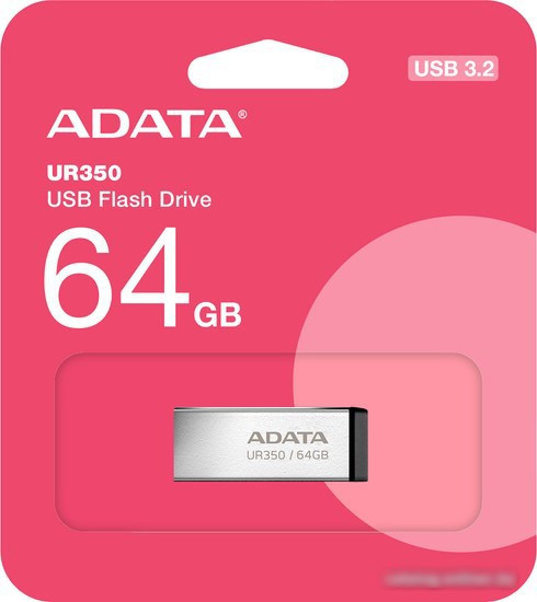 USB Flash ADATA UR350 64GB UR350-64G-RSR/BK (серебристый/черный) - фото 1 - id-p225212667