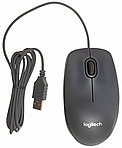 Мышь компьютерная Logitech M90 USB, проводная, серая с черным