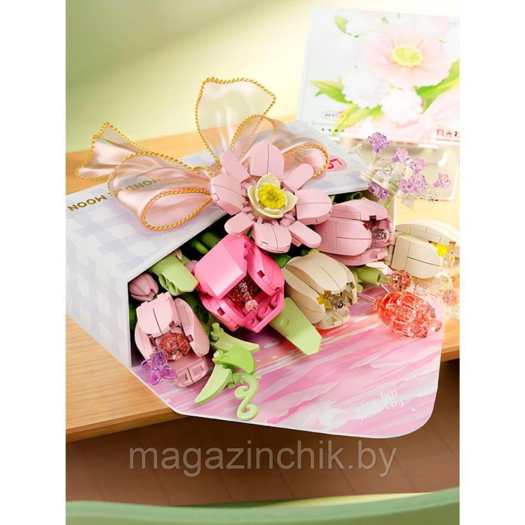 Конструктор Цветы в конверте, розовые, Wonder Moon 804223, 550 дет. - фото 3 - id-p225216164