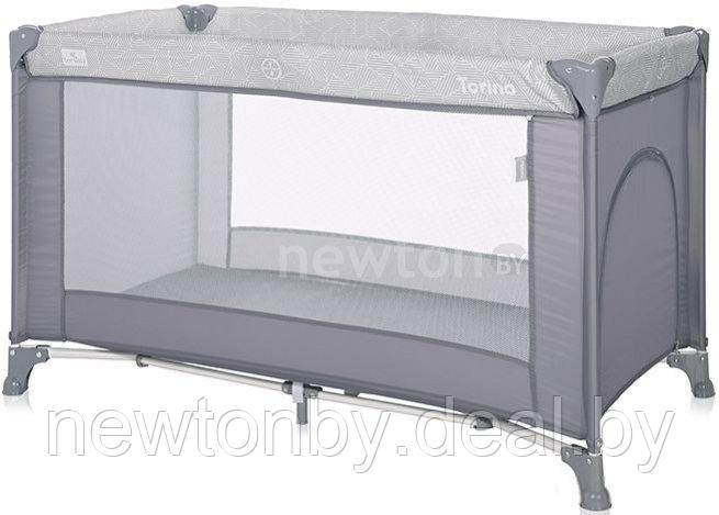 Манеж-кровать Lorelli Torino 1 2022 (серый, полосы) - фото 1 - id-p225216401