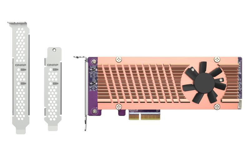Плата расширения QNAP QM2-2P-344A 2 x M.2 22110 or 2280 PCIe (Gen3 x 4) NVMe SSD slots, Low-profile flat and - фото 1 - id-p225215976