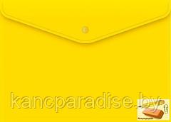 Папка-конверт на кнопке Berlingo City Style, А4, 200 мкм, непрозрачная, желтая, арт.EFb_04405