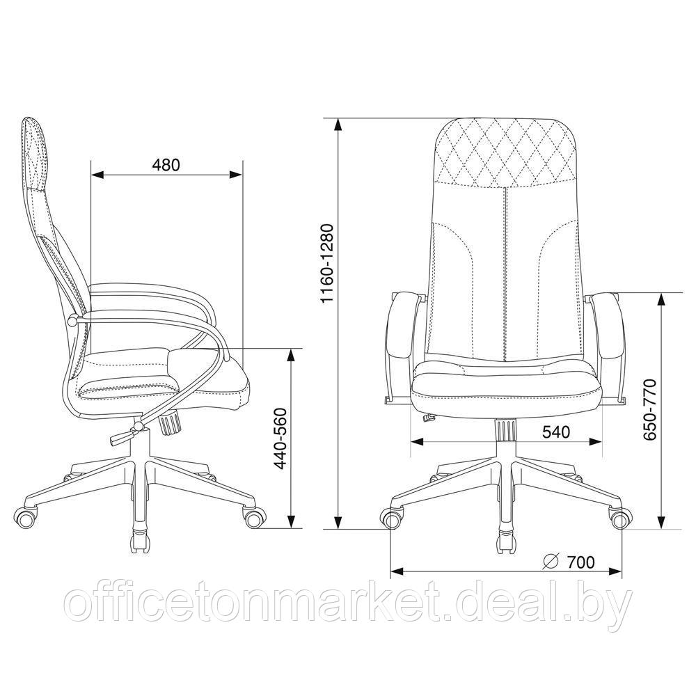 Кресло для руководителя Бюрократ "CH-608Fabric", ткань, пластик, черный - фото 6 - id-p225217156