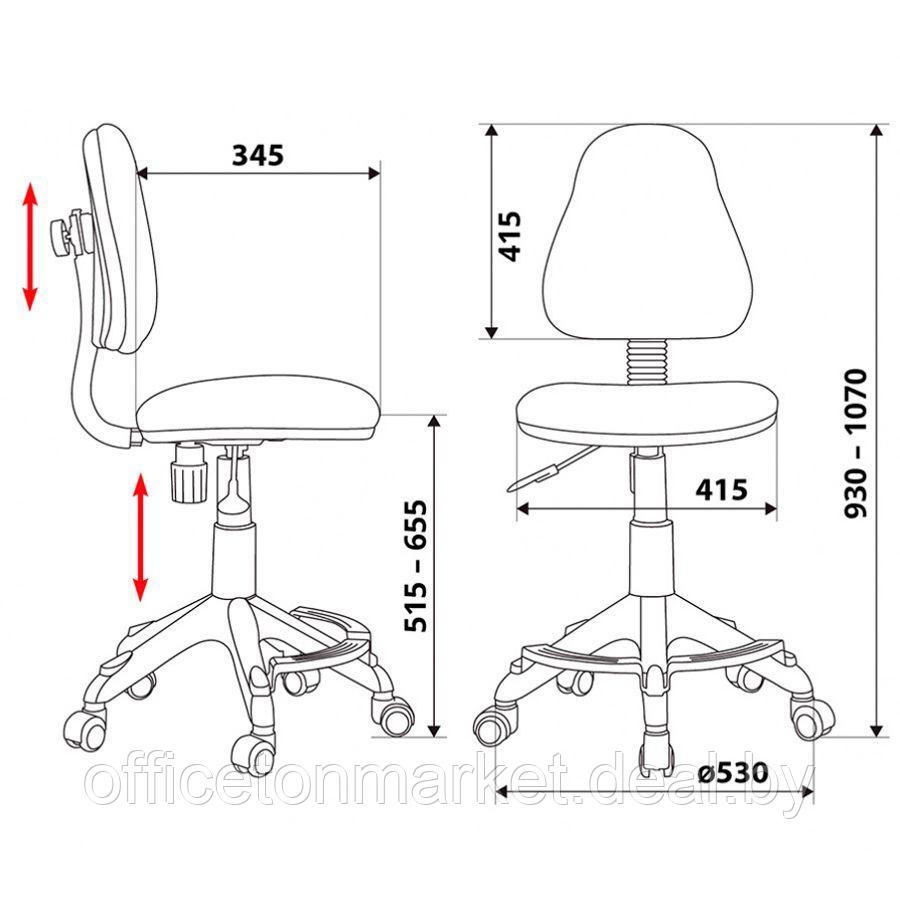 Кресло для детей Бюрократ "KD-4-F", ткань, пластик, голубой - фото 3 - id-p225217158