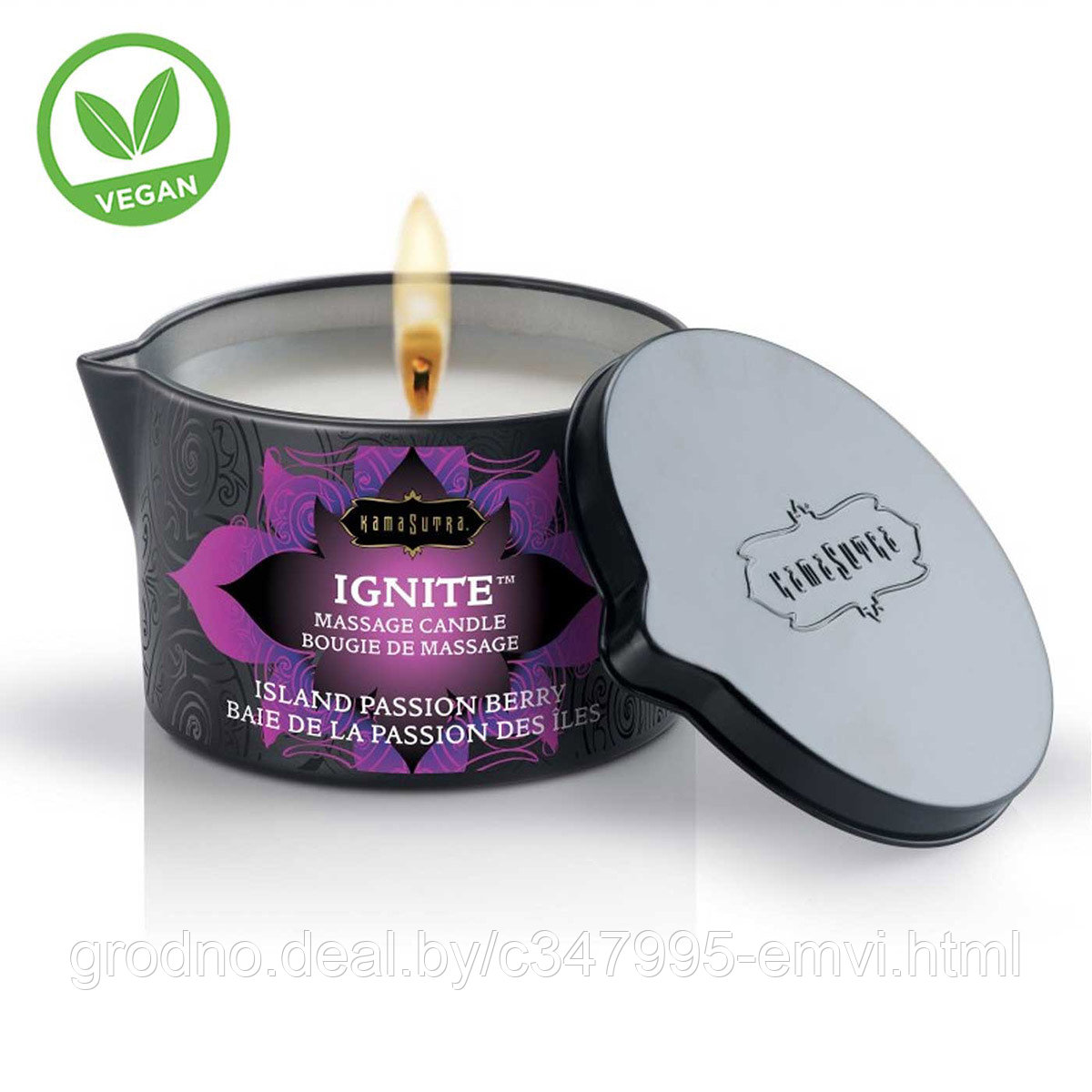 Массажное масло-свеча IGNITE massage oil candle island passion berry 170 г - фото 1 - id-p225116509