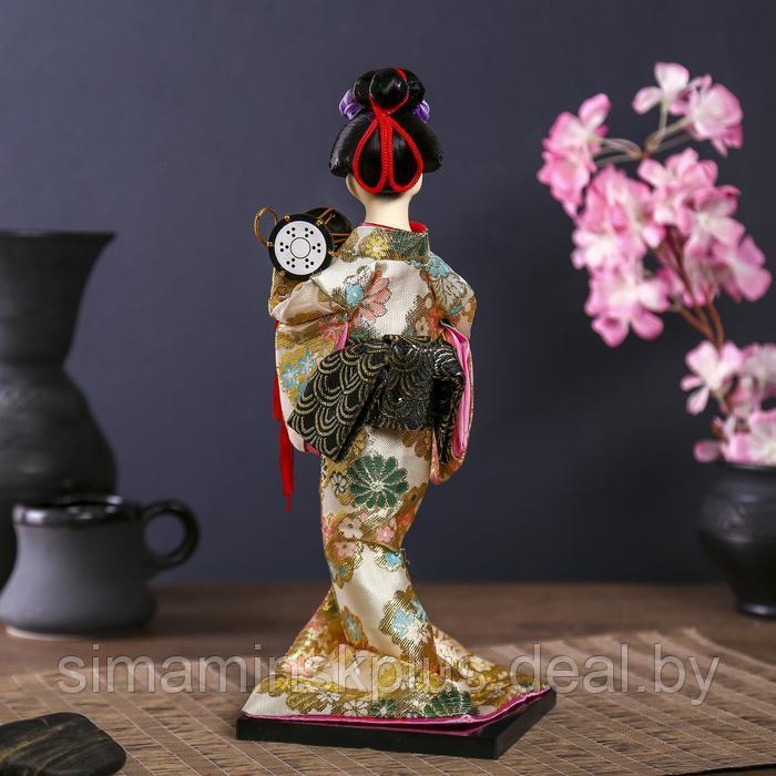 Кукла коллекционная "Гейша в шелковом кимоно с барабаном" 22,5 см - фото 4 - id-p225218066