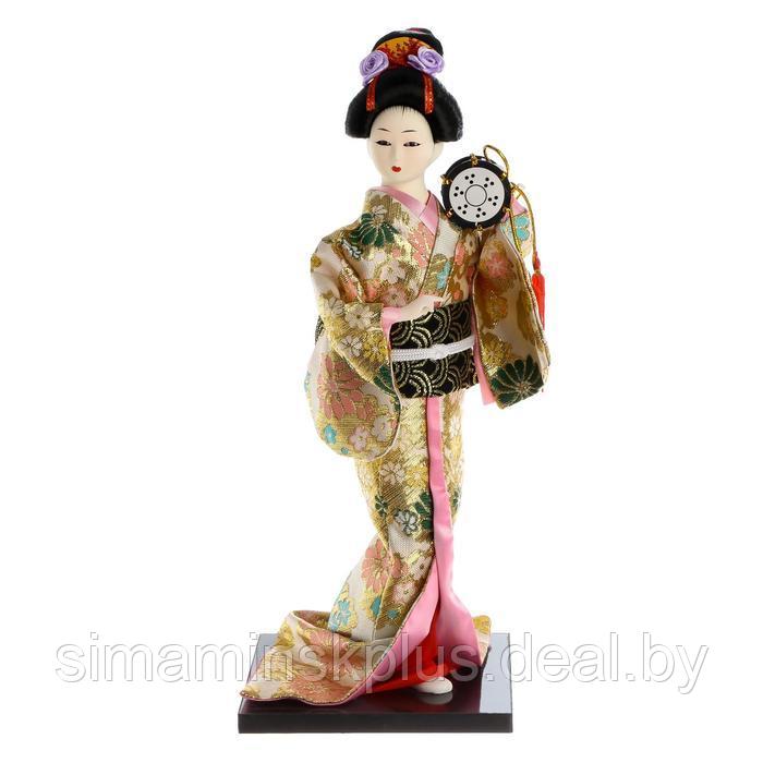 Кукла коллекционная "Гейша в шелковом кимоно с барабаном" 22,5 см - фото 6 - id-p225218066