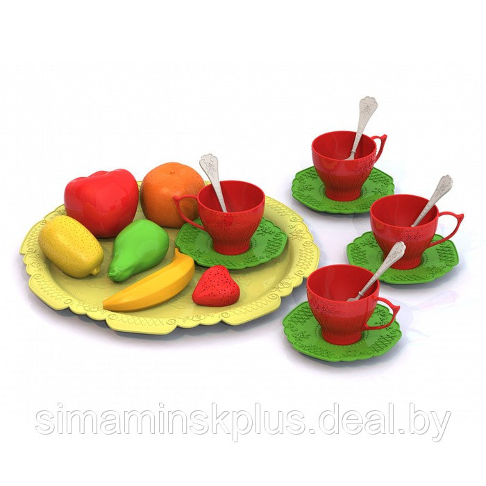 Набор фруктов и чайной посуды «Волшебная Хозяюшка» , на подносе, 18 предметов - фото 1 - id-p225218299