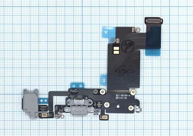 Разъем зарядки для телефона Apple iPhone 6S Plus, с разъемом гарнитуры, серый - фото 1 - id-p225218870