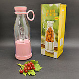 Портативный ручной бутылка-блендер для смузи Mini JuiceА-578, 420 ml  Салатовый, фото 5