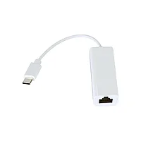 Адаптер - переходник USB Type-C 2.1 - RJ45 (LAN) до 100 Мбит/с, белый 556741