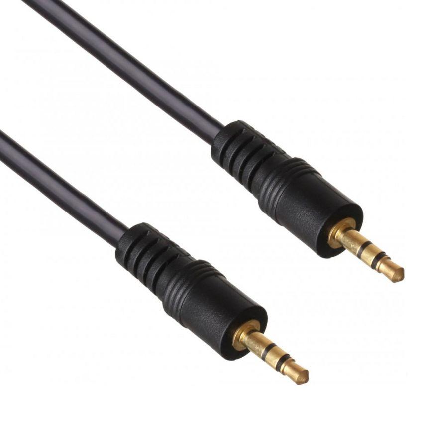 Кабель jack 3.5mm (AUX), папа-папа, 1 метр, черный 556812