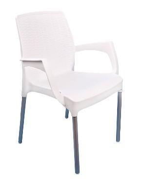 Пластиковое кресло садовое для дачи АЛЬТЕРНАТИВА М6325 стул для кафе белый - фото 1 - id-p225049780