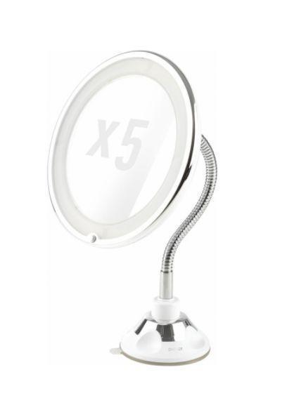 Косметическое зеркало с LED подсветкой ENERGY EN-757 макияжное настольное на подставке - фото 2 - id-p225161148