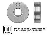 Ролик подающий ф 25/7 мм, шир. 7,5 мм, проволока ф 0,6-0,8 мм (V-тип) (для твердой проволоки: омедненная,