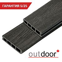 Террасная доска ДПК Outdoor 3D 150*25*4000 мм завершающая HAVANA/ARIZONA BLACK черная