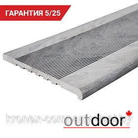 Ступень ДПК Outdoor 348*23*3000 мм. полнотелая серая микс