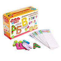 Игра развивающая «Азбука деревянная с заданиями» Baby Toys Wood