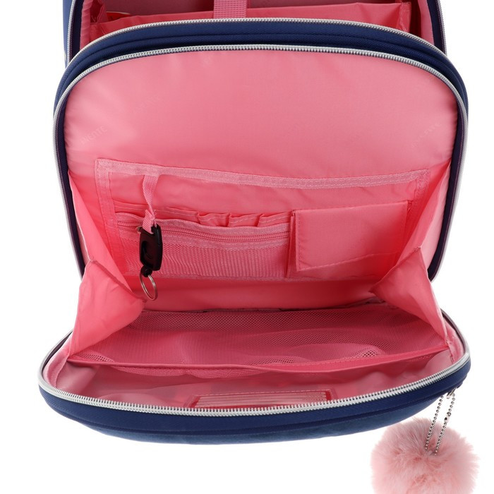 Рюкзак школьный deVENTE Fluffy Sheep, 38 х 28 х 16 см, эргономичная спинка, синий, розовый - фото 4 - id-p225237689