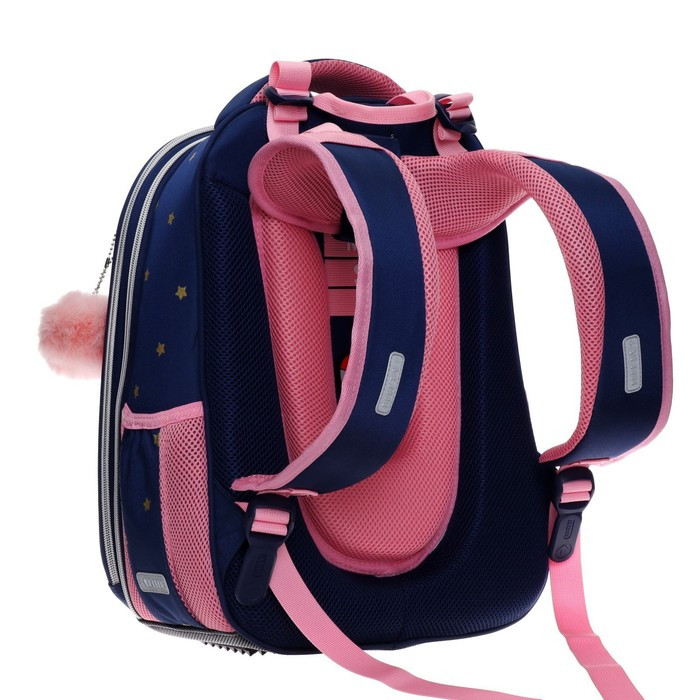 Рюкзак школьный deVENTE Fluffy Sheep, 38 х 28 х 16 см, эргономичная спинка, синий, розовый - фото 5 - id-p225237689