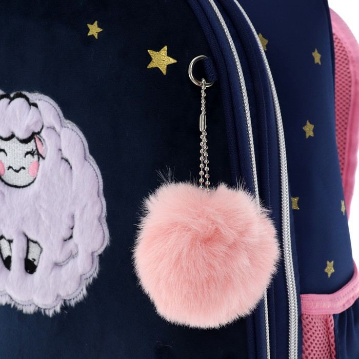 Рюкзак школьный deVENTE Fluffy Sheep, 38 х 28 х 16 см, эргономичная спинка, синий, розовый - фото 10 - id-p225237689