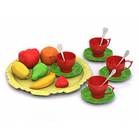 Набор фруктов и чайной посуды «Волшебная Хозяюшка» , на подносе, 18 предметов