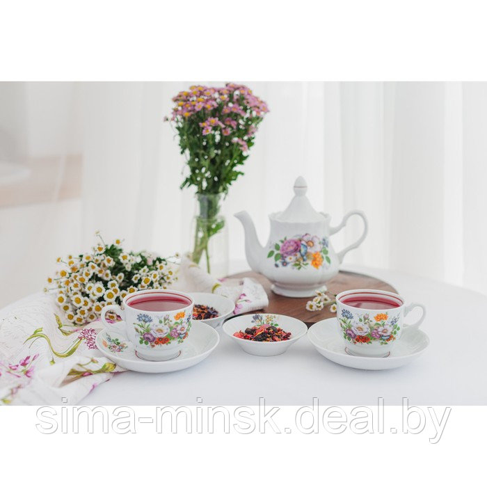 Чайная пара «Букет цветов», 250 мл, блюдце d=15 см - фото 8 - id-p225238252