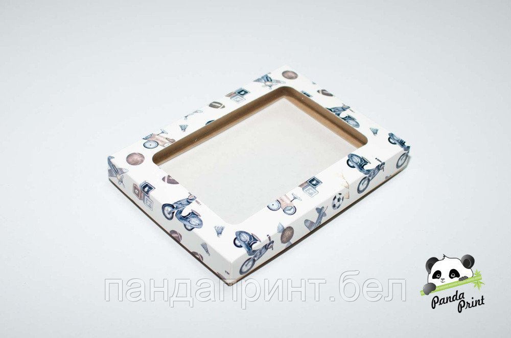 Коробка с прозрачным окном 220х160х30 Детские игрушки (крафт дно)