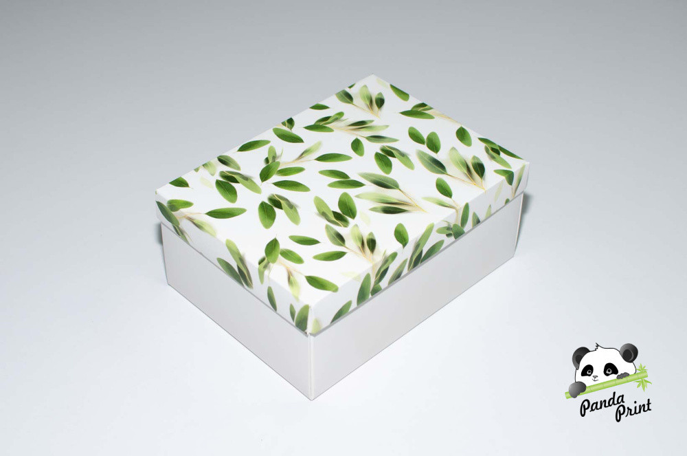 Коробка 220х160х90 Олива зеленая (белое дно)