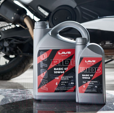 Моторное масло Lavr Moto Ride Basic 4T 10W40 SL / Ln7750 - фото 4 - id-p225250968