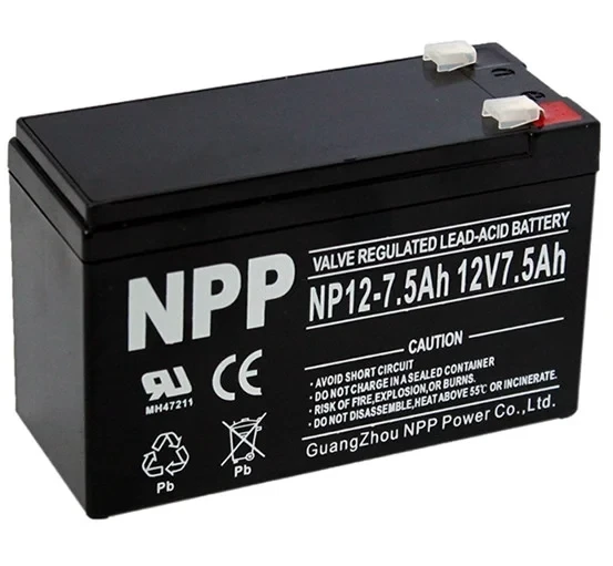 7.5 Ah Аккумулятор для ИБП NPP NP 12-7.5 (12В/7.5 А·ч) - фото 1 - id-p225251931