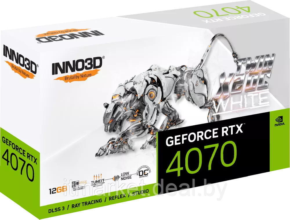 Видеокарта Inno3D RTX 4070 Twin X2 OC White (N40702-126XX-183052V) - фото 3 - id-p225254912