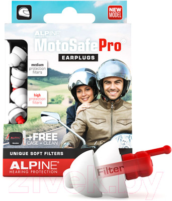 Набор берушей для мотоциклистов Alpine Hearing Protection MotoSafe Pro / 111.23.112 - фото 1 - id-p225254430