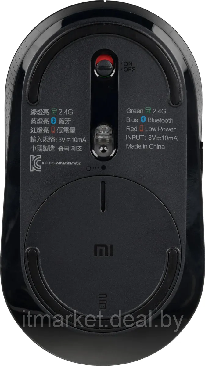 Мышь Xiaomi Mi Dual Mode Wireless Mouse Silent Edition WXSMSBMW02 (черный) (HLK4041GL) - фото 2 - id-p225254866