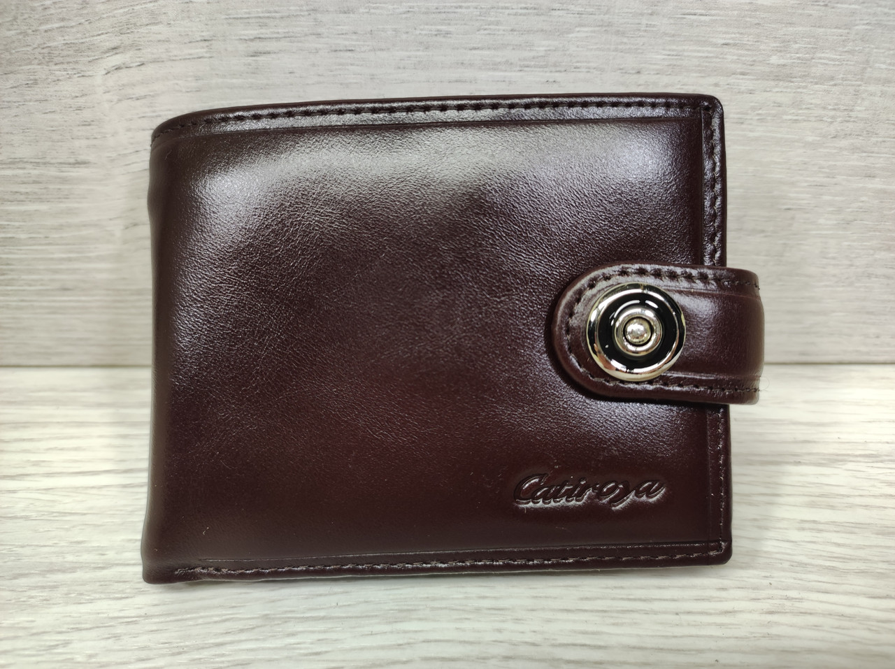 Кошелёк портмоне на магнитной кнопке коричневый L529-207к - фото 2 - id-p225256844