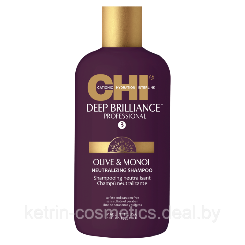 Шампунь для поврежденных волос CHI Deep Brilliance Olive And Monoi Oil Shampoo 355 мл - фото 1 - id-p225256890