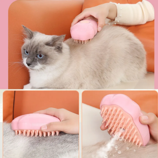 Паровая щетка для кошек, силиконовая расческа для животных с паром для вычесывания шерсти с распылителем - фото 3 - id-p225259987